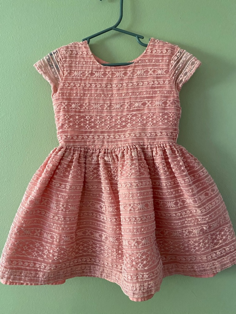 Carter's Pink Lace Overlay Fit-and-Flare Dress